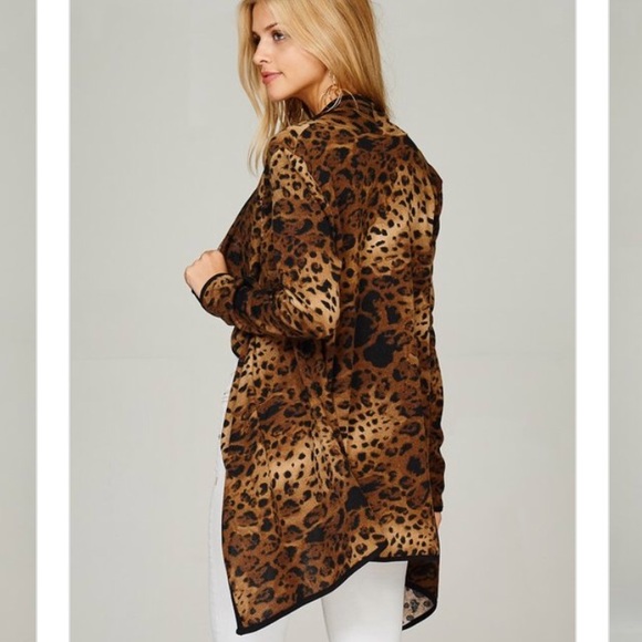 [1 left] Leopard  Print Knit Cardigan - Picture 4 of 6